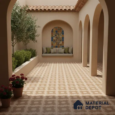Parking Floor Tile TL 03387 C Puzzle Brown 16 x 16 inch Matte Finish Anti Slip Vitrified Tile - 12 mm | Pattern Alignment May Vary | 2-3 mm Spacer is Mandatory