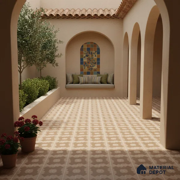 Parking Floor Tile TL 03387 C Puzzle Brown 16 x 16 inch Matte Finish Anti Slip Vitrified Tile - 12 mm | Pattern Alignment May Vary | 2-3 mm Spacer is Mandatory