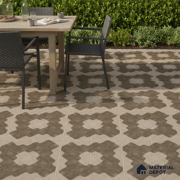 Parking Floor Tile TL 03387 F Puzzle Forest 16 x 16 inch Matte Finish Anti Slip Vitrified Tile - 12 mm | Pattern Alignment May Vary | 2-3 mm Spacer is Mandatory