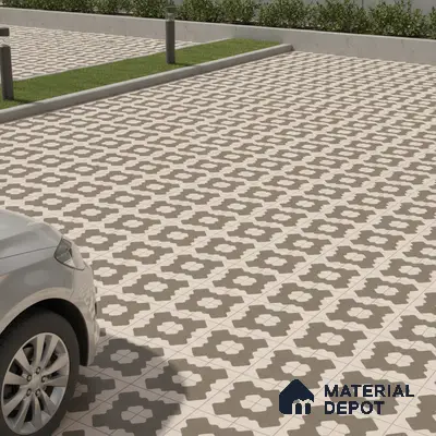 TL 03387 J Puzzle Seafoom 400 x 400 mm Matte Finish Anti Slip Vitrified Parking Floor Tile - 12 mm | Pattern Alignment May Vary | 2-3 mm Spacer is Mandatory