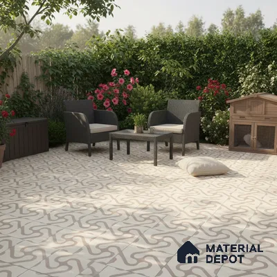 TL 03388 B Limbo Beige 400 x 400 mm Matte Finish Anti Slip Vitrified Parking Floor Tile - 12 mm | Pattern Alignment May Vary | 2-3 mm Spacer is Mandatory