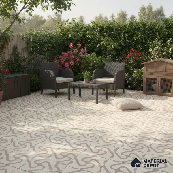 TL 03388 B Limbo Beige 400 x 400 mm Matte Finish Anti Slip Vitrified Parking Floor Tile - 12 mm | Pattern Alignment May Vary | 2-3 mm Spacer is Mandatory
