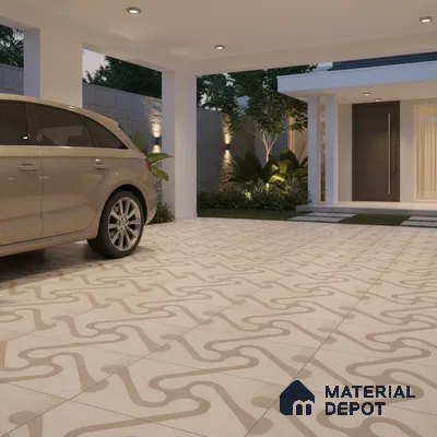TL 03388 B Limbo Beige 400 x 400 mm Matte Finish Anti Slip Vitrified Parking Floor Tile - 12 mm | Pattern Alignment May Vary | 2-3 mm Spacer is Mandatory