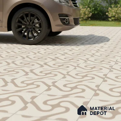 TL 03388 B Limbo Beige 400 x 400 mm Matte Finish Anti Slip Vitrified Parking Floor Tile - 12 mm | Pattern Alignment May Vary | 2-3 mm Spacer is Mandatory