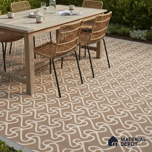 Parking Floor Tile TL 03388 C Limbo Brown 16 x 16 inch Matte Finish Anti Slip Vitrified Tile - 12 mm | Pattern Alignment May Vary | 2-3 mm Spacer is Mandatory