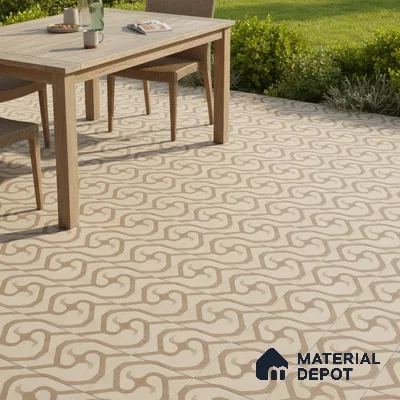 Parking Floor Tile TL 03388 D Limbo Crema 16 x 16 inch Matte Finish Anti Slip Vitrified Tile - 12 mm | Pattern Alignment May Vary | 2-3 mm Spacer is Mandatory