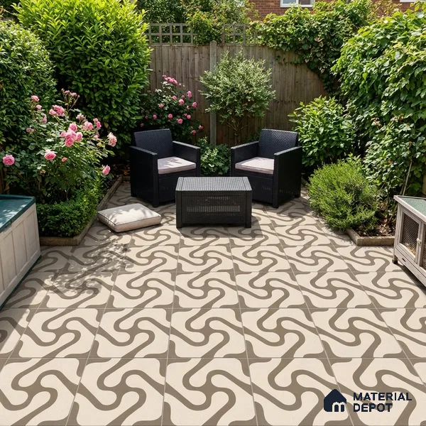 TL 03388 E Limbo Camel 400 x 400 mm Matte Finish Anti Slip Vitrified Parking Floor Tile - 12 mm | Pattern Alignment May Vary | 2-3 mm Spacer is Mandatory (Sample)