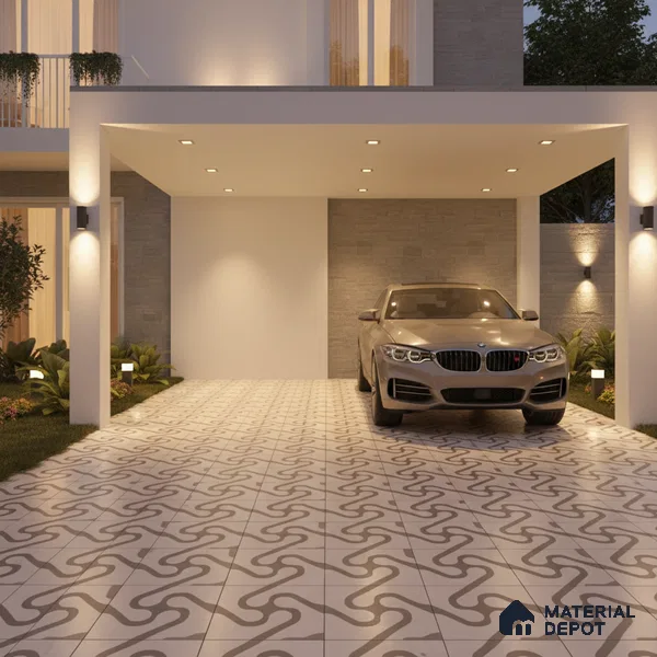 TL 03388 E Limbo Camel 400 x 400 mm Matte Finish Anti Slip Vitrified Parking Floor Tile - 12 mm | Pattern Alignment May Vary | 2-3 mm Spacer is Mandatory (Sample)