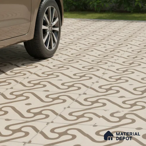TL 03388 E Limbo Camel 400 x 400 mm Matte Finish Anti Slip Vitrified Parking Floor Tile - 12 mm | Pattern Alignment May Vary | 2-3 mm Spacer is Mandatory