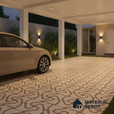 TL 03388 G Limbo Forest 400 x 400 mm Matte Finish Anti Slip Vitrified Parking Floor Tile - 12 mm | Pattern Alignment May Vary | 2-3 mm Spacer is Mandatory