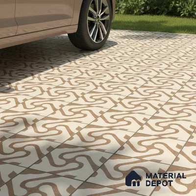 TL 03388 G Limbo Forest 400 x 400 mm Matte Finish Anti Slip Vitrified Parking Floor Tile - 12 mm | Pattern Alignment May Vary | 2-3 mm Spacer is Mandatory