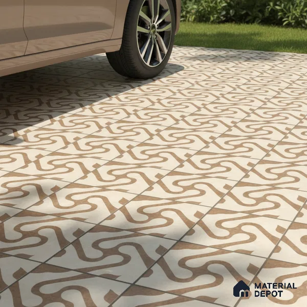 TL 03388 G Limbo Forest 400 x 400 mm Matte Finish Anti Slip Vitrified Parking Floor Tile - 12 mm | Pattern Alignment May Vary | 2-3 mm Spacer is Mandatory