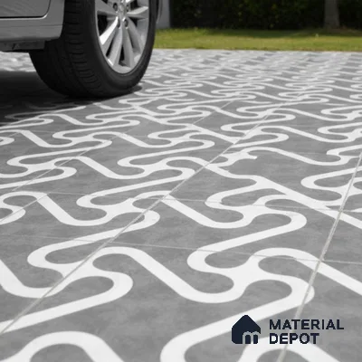 TL 03388 H Limbo Grey 400 x 400 mm Matte Finish Anti Slip Vitrified Parking Floor Tile - 12 mm | Pattern Alignment May Vary | 2-3 mm Spacer is Mandatory