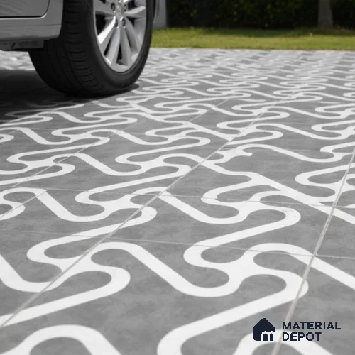 TL 03388 H Limbo Grey 400 x 400 mm Matte Finish Anti Slip Vitrified Parking Floor Tile - 12 mm | Pattern Alignment May Vary | 2-3 mm Spacer is Mandatory
