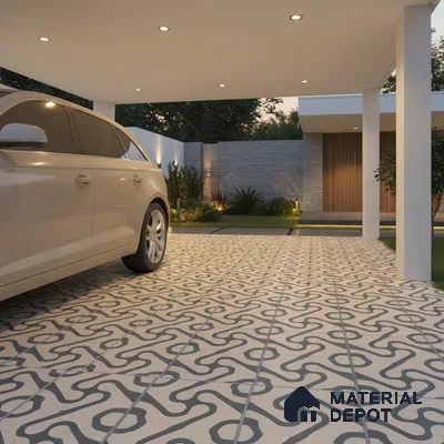 TL 03388 I Limbo Ivory 400 x 400 mm Matte Finish Anti Slip Vitrified Parking Floor Tile - 12 mm | Pattern Alignment May Vary | 2-3 mm Spacer is Mandatory (Sample)