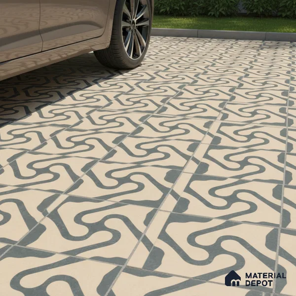 TL 03388 I Limbo Ivory 400 x 400 mm Matte Finish Anti Slip Vitrified Parking Floor Tile - 12 mm | Pattern Alignment May Vary | 2-3 mm Spacer is Mandatory (Sample)