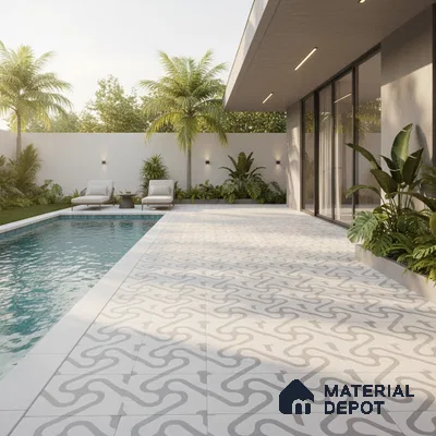 TL 03388 K Limbo Silver 400 x 400 mm Matte Finish Anti Slip Vitrified Parking Floor Tile - 12 mm | Pattern Alignment May Vary | 2-3 mm Spacer is Mandatory