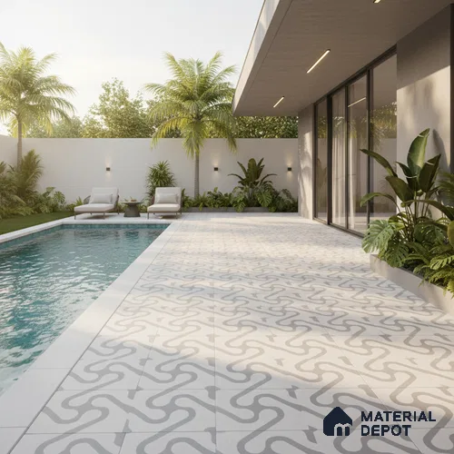 TL 03388 K Limbo Silver 400 x 400 mm Matte Finish Anti Slip Vitrified Parking Floor Tile - 12 mm | Pattern Alignment May Vary | 2-3 mm Spacer is Mandatory