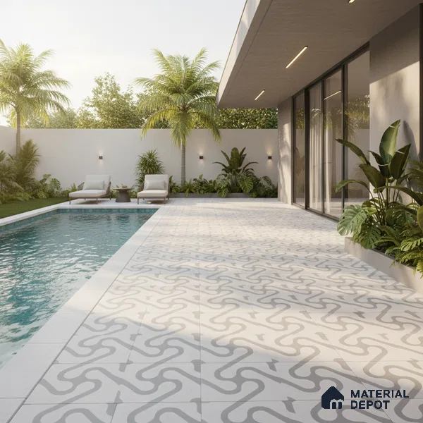 TL 03388 K Limbo Silver 400 x 400 mm Matte Finish Anti Slip Vitrified Parking Floor Tile - 12 mm | Pattern Alignment May Vary | 2-3 mm Spacer is Mandatory