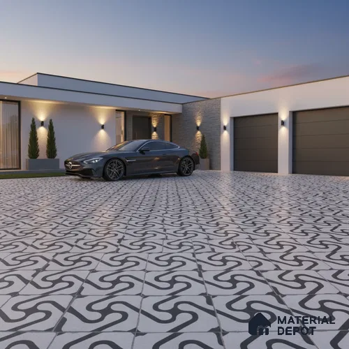 TL 03388 A Limbo Charcoal 400 x 400 mm Matte Finish Anti Slip Vitrified Parking Floor Tile - 12 mm | Pattern Alignment May Vary | 2-3 mm Spacer is Mandatory