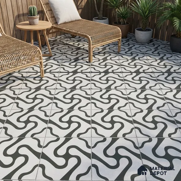 TL 03388 A Limbo Charcoal 400 x 400 mm Matte Finish Anti Slip Vitrified Parking Floor Tile - 12 mm | Pattern Alignment May Vary | 2-3 mm Spacer is Mandatory (Sample)