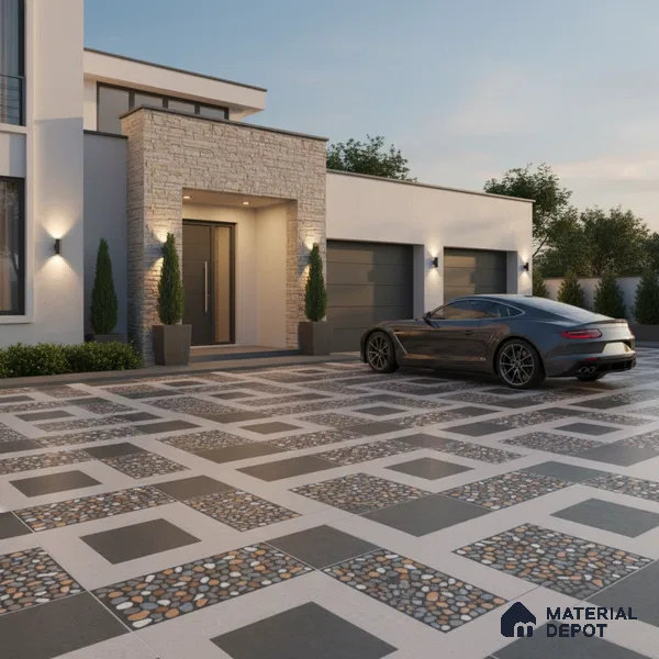 TL 03389 D Enigma Charcoal 400 x 400 mm Matte Finish Anti Slip Vitrified Parking Floor Tile - 12 mm (Sample)