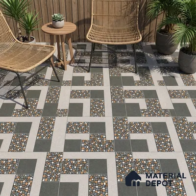 TL 03389 D Enigma Charcoal 400 x 400 mm Matte Finish Anti Slip Vitrified Parking Floor Tile - 12 mm (Sample)