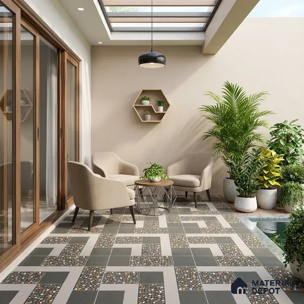 TL 03389 D Enigma Charcoal 400 x 400 mm Matte Finish Anti Slip Vitrified Parking Floor Tile - 12 mm (Sample)