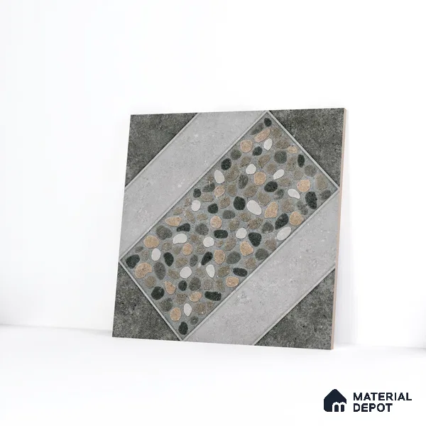 Parking Floor Tile TL 03389 A Enigma Grey 16 x 16 inch Anti Slip Matte Finish Heavy Duty Vitrified Tile - 12 mm | Suitable For Garage, Driveway, Terrace | Pattern Alignment May Vary | 2-3 mm Spacer is Mandatory