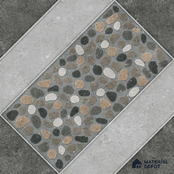 Parking Floor Tile TL 03389 A Enigma Grey 16 x 16 inch Anti Slip Matte Finish Heavy Duty Vitrified Tile - 12 mm | Suitable For Garage, Driveway, Terrace | Pattern Alignment May Vary | 2-3 mm Spacer is Mandatory