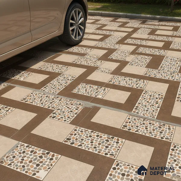 TL 03389 F Enigma Rust 400 x 400 mm Matte Finish Anti Slip Vitrified Parking Floor Tile - 12 mm | Pattern Alignment May Vary | 2-3 mm Spacer is Mandatory (Sample)