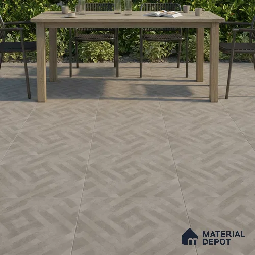 Parking Floor Tile TL 03390 D Crossword Grey 16 x 16 inch Matte Finish Anti Slip Vitrified Tile - 12 mm | Pattern Alignment May Vary | 2-3 mm Spacer is Mandatory