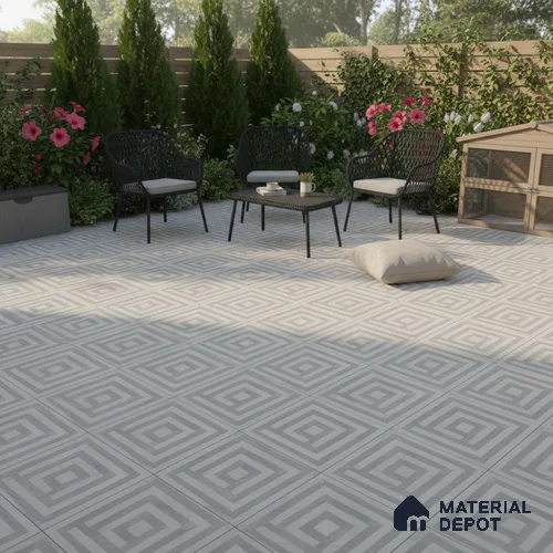 TL 03390 H Crossword Lava 400 x 400 mm Matte Finish Anti Slip Vitrified Parking Floor Tile - 12 mm | Pattern Alignment May Vary | 2-3 mm Spacer is Mandatory