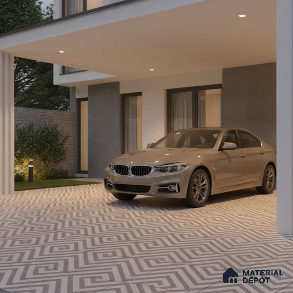 TL 03390 J Crossword Sand 400 x 400 mm Matte Finish Anti Slip Vitrified Parking Floor Tile - 12 mm | Pattern Alignment May Vary | 2-3 mm Spacer is Mandatory