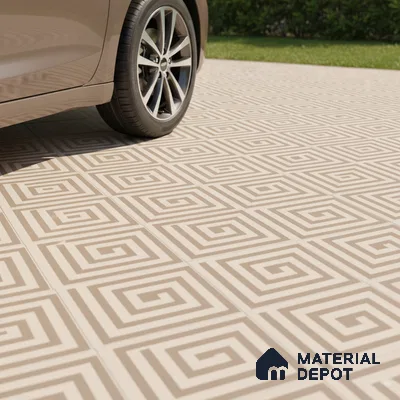 TL 03390 J Crossword Sand 400 x 400 mm Matte Finish Anti Slip Vitrified Parking Floor Tile - 12 mm | Pattern Alignment May Vary | 2-3 mm Spacer is Mandatory