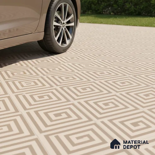 TL 03390 J Crossword Sand 400 x 400 mm Matte Finish Anti Slip Vitrified Parking Floor Tile - 12 mm | Pattern Alignment May Vary | 2-3 mm Spacer is Mandatory