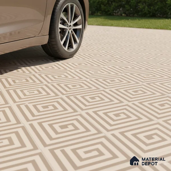 TL 03390 J Crossword Sand 400 x 400 mm Matte Finish Anti Slip Vitrified Parking Floor Tile - 12 mm | Pattern Alignment May Vary | 2-3 mm Spacer is Mandatory