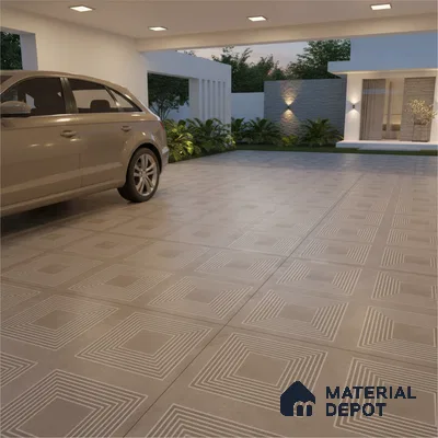 TL 03391 D Engrave Caramel 400 x 400 mm Matte Finish Anti Slip Vitrified Parking Floor Tile - 12 mm | Pattern Alignment May Vary | 2-3 mm Spacer is Mandatory