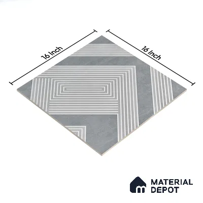 Parking Floor Tile TL 03391 F Engrave Grey 16 x 16 inch Anti Slip Matte Finish Heavy Duty Vitrified Tile - 12 mm | Suitable For Garage, Driveway, Terrace | Pattern Alignment May Vary | 2-3 mm Spacer is Mandatory