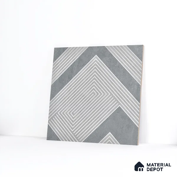 Parking Floor Tile TL 03391 F Engrave Grey 16 x 16 inch Anti Slip Matte Finish Heavy Duty Vitrified Tile - 12 mm | Suitable For Garage, Driveway, Terrace | Pattern Alignment May Vary | 2-3 mm Spacer is Mandatory
