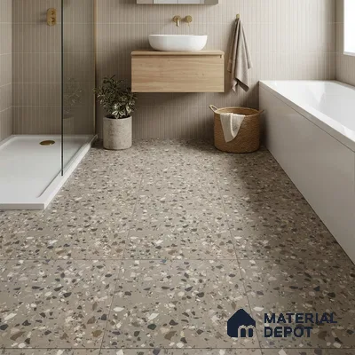 Terrazzo Parking Floor Tile TL 03399 Matte Finish 400x400 mm Moonlite Digital Tile - 12 mm | Pattern Alignment May Vary | 2-3 mm Spacer is Mandatory