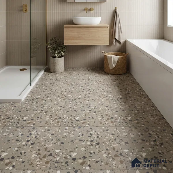 Terrazzo Parking Floor Tile TL 03399 Matte Finish 400x400 mm Moonlite Digital Tile - 12 mm | Pattern Alignment May Vary | 2-3 mm Spacer is Mandatory