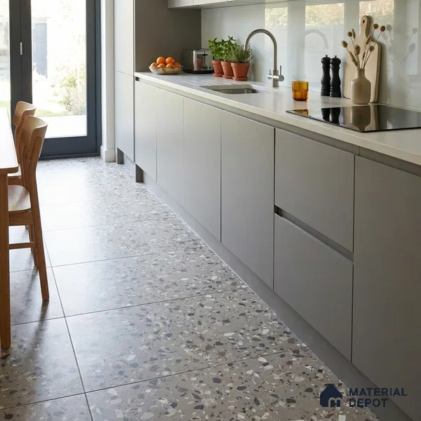 Terrazzo Parking Floor Tile TL 03399 Matte Finish 400x400 mm Moonlite Digital Tile - 12 mm | Pattern Alignment May Vary | 2-3 mm Spacer is Mandatory