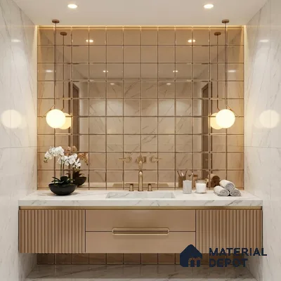 Mosaic Wall Tile TL 03426 Belted Silver 300 x 300 mm Glass Tile - 4 mm (Sample)