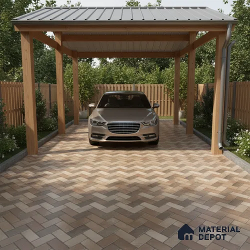 Parking Floor Tile TL 03474 Rustic Brown 16 x 16 inch Matte Finish Tile - 12 mm | Pattern Alignment May Vary | 2-3 mm Spacer is Mandatory