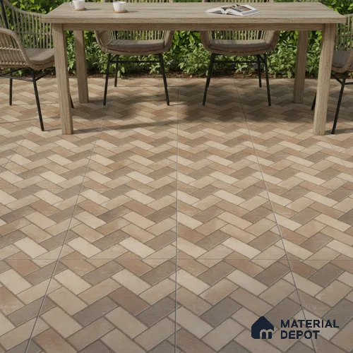 Parking Floor Tile TL 03474 Rustic Brown 16 x 16 inch Matte Finish Tile - 12 mm | Pattern Alignment May Vary | 2-3 mm Spacer is Mandatory
