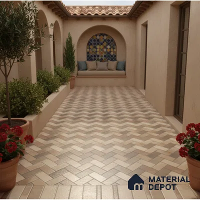 Parking Floor Tile TL 03474 Rustic Brown 16 x 16 inch Matte Finish Tile - 12 mm | Pattern Alignment May Vary | 2-3 mm Spacer is Mandatory