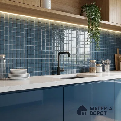 Mosaic Wall Tile TL 03492 B Glass 280x280 mm (25x25 mm) Glossy Finish Porcelain Tile - 8 mm (Sample)
