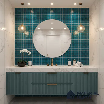 Mosaic Wall Tile TL 03492 A Glass 280x280 mm (25x25 mm) Glossy Finish Porcelain Tile - 8 mm (Sample)