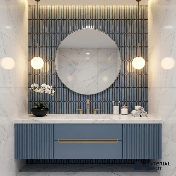 Mosaic Wall Tile TL 03495 Grey Strip 284x295 mm Glossy Finish Porcelain Mosaic Tile - 8 mm (Sample)